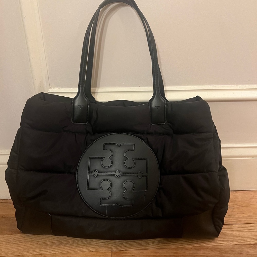 Tory Burch Black Quilted Tote